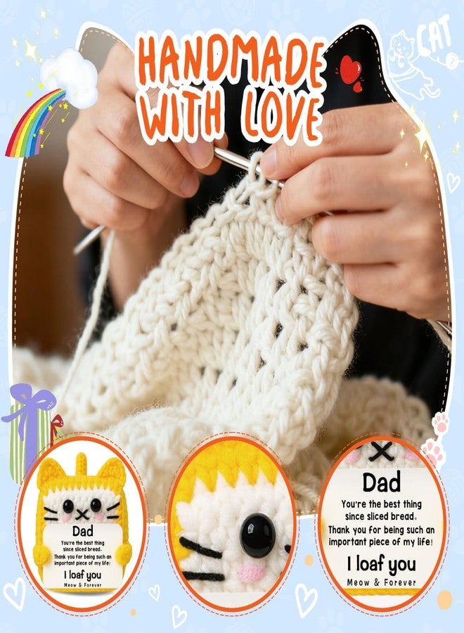 TKGIFTHOT Christmas Dad Gifts from Daughter Son Cute Crochet Cat Loaf Bread Toast Plush Sentimental Birthday Fathers Day Thanksgiving Present for Dad - Image 5